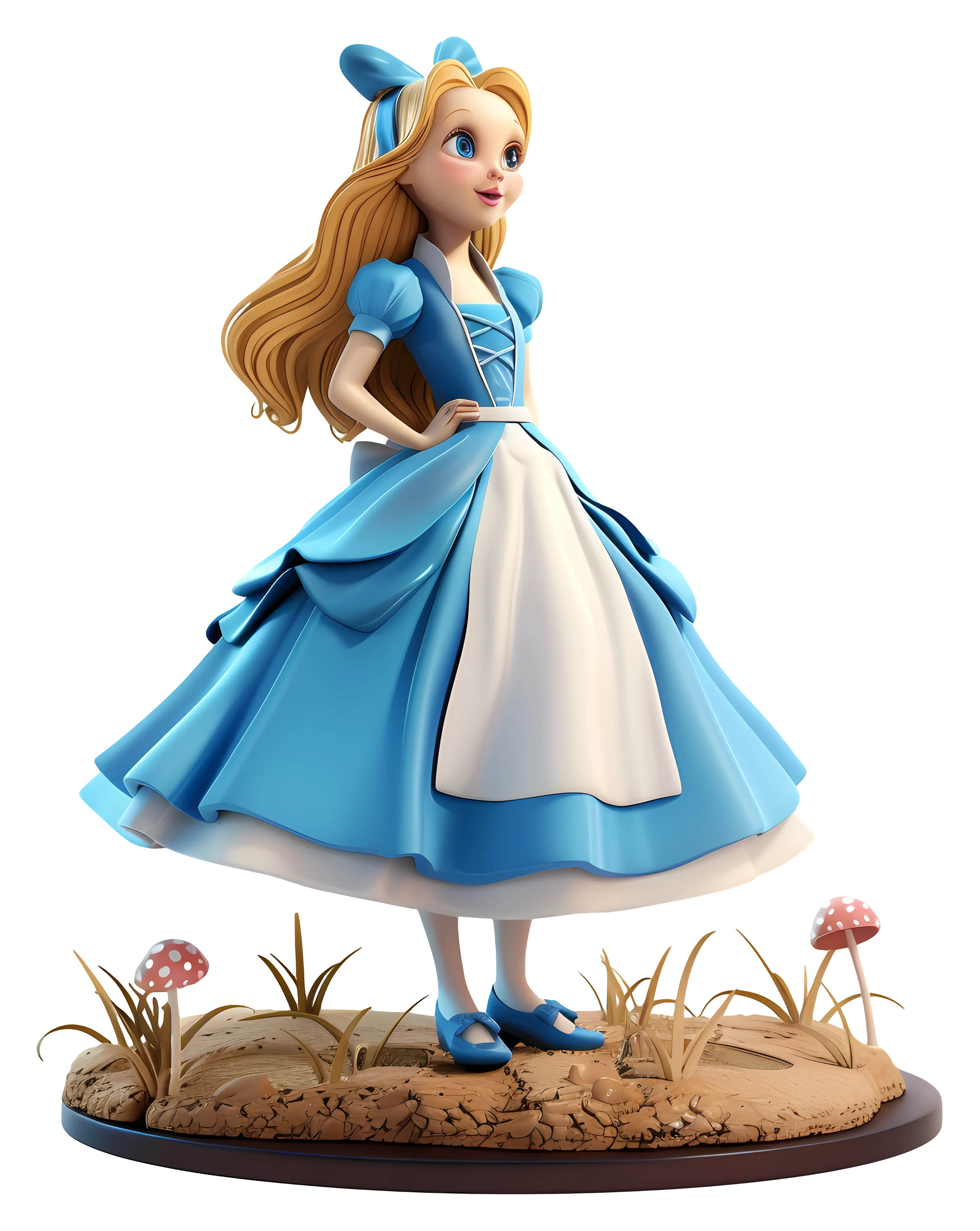 Cartoon Girl in Blue Dress