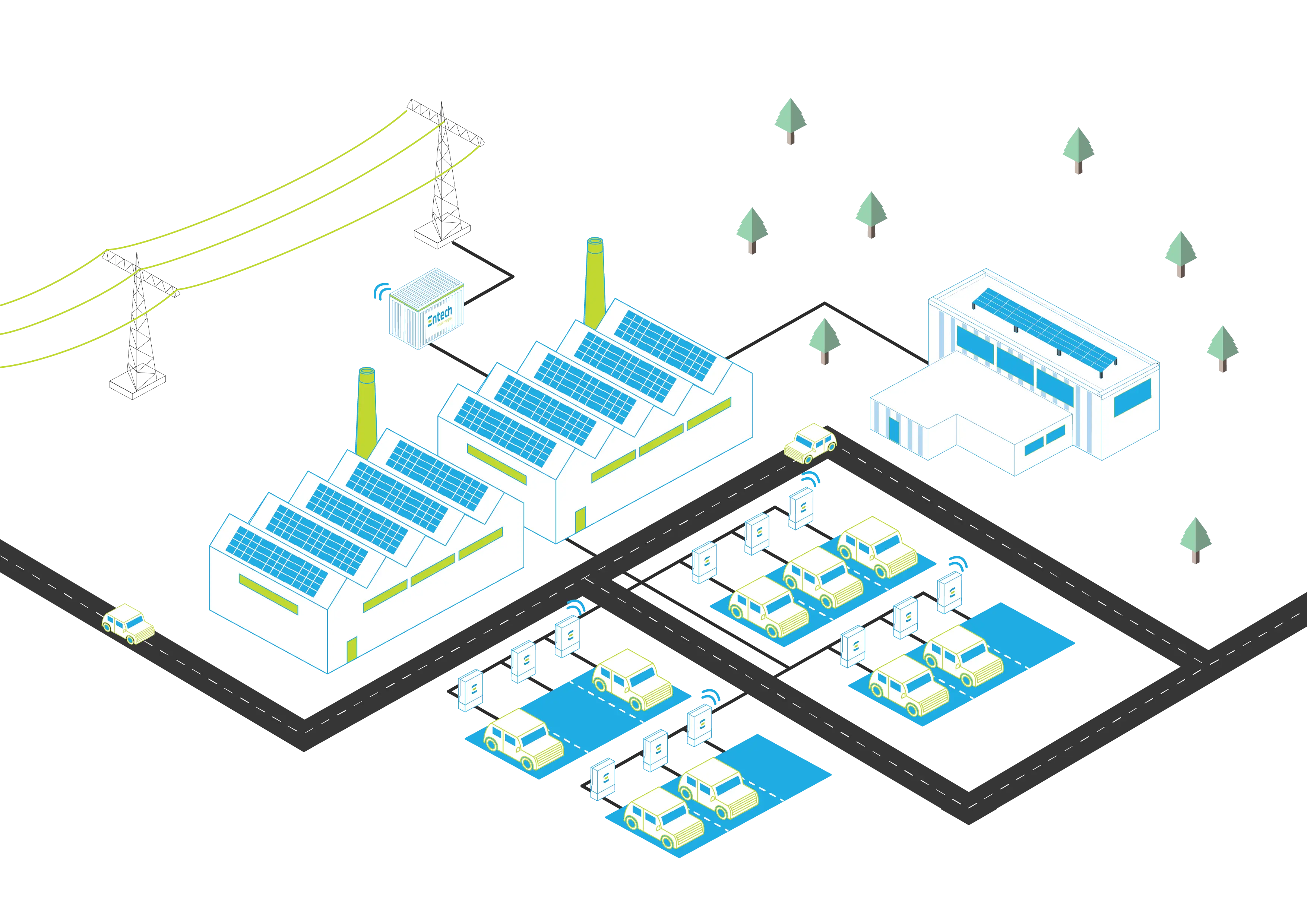 Factory and Production Facility Illustration