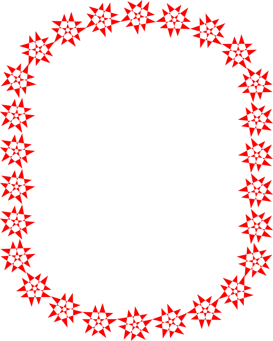 Red Star Pattern Frame Decoration