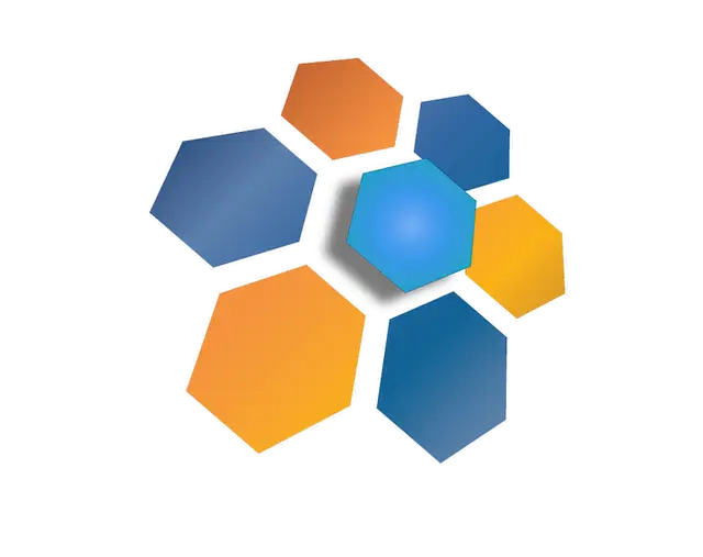 Colorful Hexagonal Graphic Art